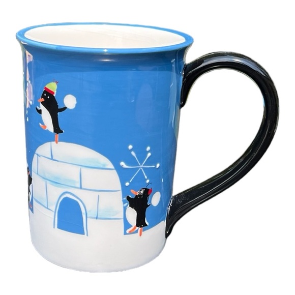 The Home Collection by St Nicholas Square Penguins Snowball Fight Mug - Picture 3 of 6